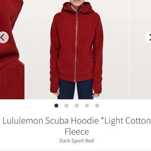 Lululemon Scuba Hoodie *Dark Sport Red* Light Cotton Fleece